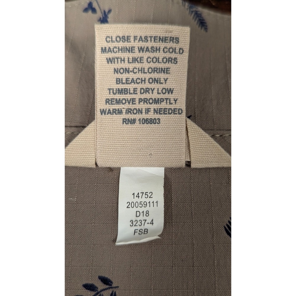 Duluth Trading Co Women's Fly Fishing Utility Vest Khaki Leaf Print Full Zip M - Picture 5 of 11